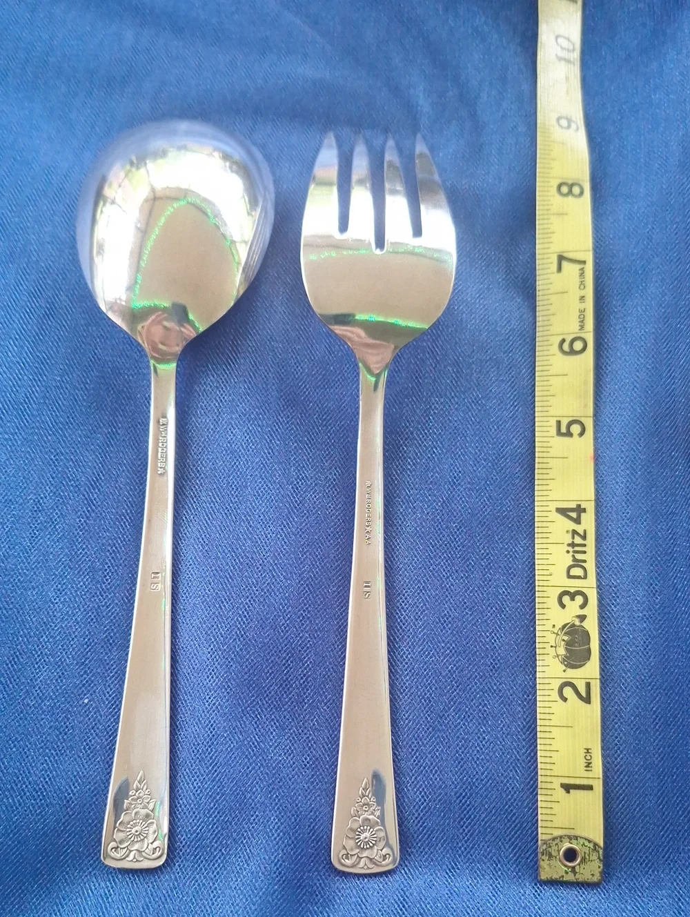 William Rogers Silver-Plate Serving Spoon and Fork Vintage